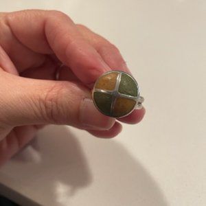 David Urso Sterling Silver with Orange and Green Resin